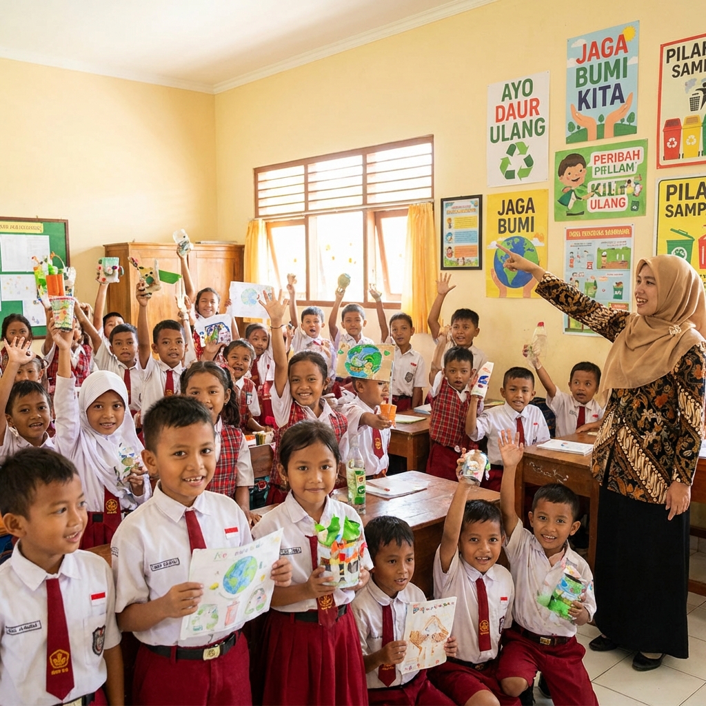 Pelatihan Ecobrick bersama PERTAMINA. Mengubah sampah plastik menjadi "bricks" untuk konstruksi berkelanjutan di Kampung Nelayan Sebrang. 🧱♻️