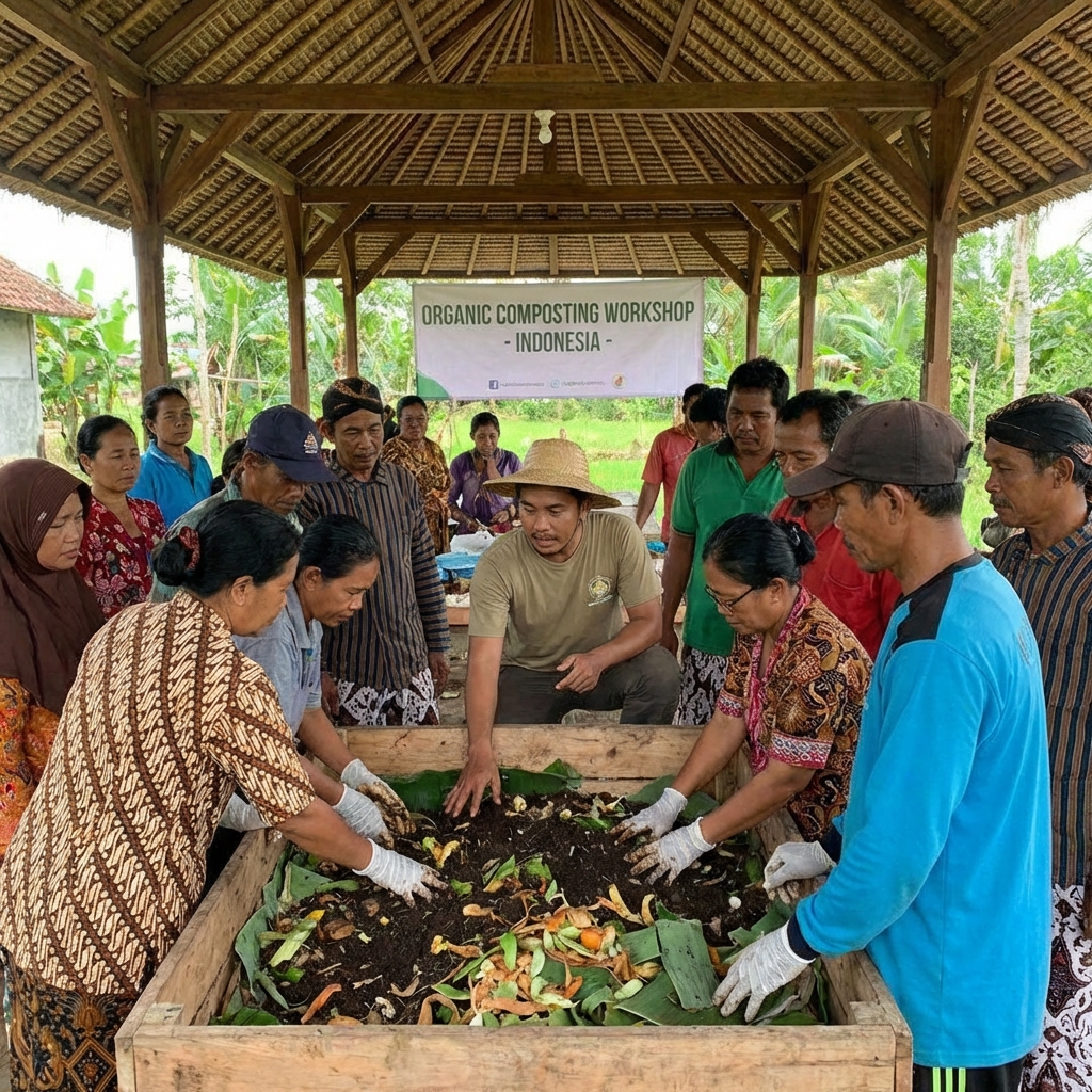 Sosialisasi memilah sampah dan Bank Sampah "Horas Bah" di Kampung Nelayan Sebrang. Terima kasih atas antusiasme warga dan relawan! 🏘️♻️